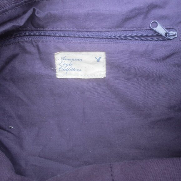 Vintage American Eagle 16" Cotton Canvas Purple Messenger Bag. - Picture 11 of 13